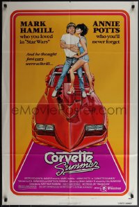 4y0751 CORVETTE SUMMER style B 1sh 1978 art of Mark Hamill & sexy Annie Potts on custom Corvette!