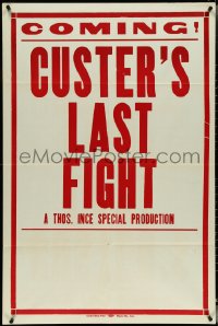 4y0759 CUSTER'S LAST FIGHT 1sh R1925 the Last Stand at Little Big Horn, Central Show printing!