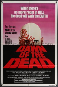 4y0760 DAWN OF THE DEAD 1sh 1979 George Romero, no more room in HELL for the dead, Powers art!