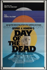 4y0761 DAY OF THE DEAD 1sh 1985 George Romero's Night of the Living Dead zombie horror sequel!