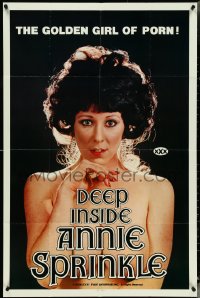 4y0764 DEEP INSIDE ANNIE SPRINKLE 1sh 1981 sexy image of the golden girl of porn, rare!