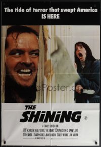 4y1045 SHINING English 1sh 1980 King & Kubrick, Nicholson, the tide of terror that swept America!