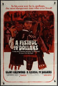 4y0803 FISTFUL OF DOLLARS stamped regular 1sh 1967 introducing the man with no name, Clint Eastwood!