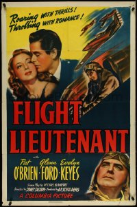 4y0807 FLIGHT LIEUTENANT 1sh 1942 WWII pilots Pat O'Brien & Glenn Ford, Evelyn Keyes, ultra rare!