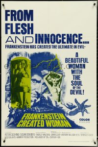 4y0817 FRANKENSTEIN CREATED WOMAN 1sh 1967 Peter Cushing, Susan Denberg had the soul of the Devil!