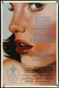 4y0822 FRENCH FANTASIES 1sh 1975 Fantaisie francais, sexy close up artwork, x-rated!