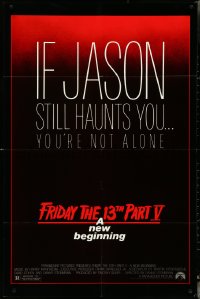 4y0829 FRIDAY THE 13th PART V 1sh 1985 A New Beginning, if Jason still haunts you you're not alone!