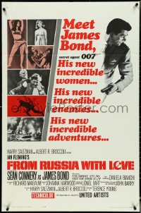 4y0833 FROM RUSSIA WITH LOVE style A 1sh 1964 Sean Connery is Ian Fleming's James Bond 007!