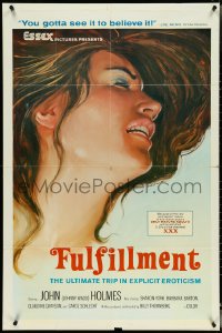 4y0834 FULFILLMENT 1sh 1971 John Holmes, sexy Chet Collom art, ultimate trip in explicit eroticism!