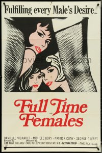 4y0835 FULL TIME FEMALES 1sh 1973 different art of beautiful Daniele Vignault & sexy legs!