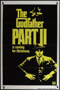 4y0843 GODFATHER PART II advance 1sh 1974 Al Pacino in Francis Ford Coppola classic sequel!