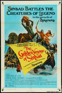 4y0847 GOLDEN VOYAGE OF SINBAD style a 1sh 1974 Ray Harryhausen, cool fantasy art by Mort Kunstler!