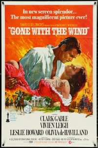 4y0851 GONE WITH THE WIND 1sh R1970 Terpning art of Gable carrying Leigh over burning Atlanta!