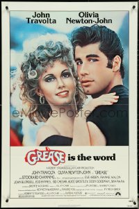 4y0856 GREASE 1sh 1978 c/u of John Travolta & Olivia Newton-John in a most classic musical!