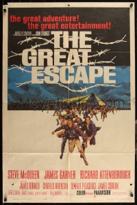 4y0857 GREAT ESCAPE 1sh 1963 Steve McQueen, Charles Bronson, John Sturges classic prison break!