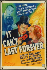 4y0899 IT CAN'T LAST FOREVER 1sh 1937 Armstrong, Ralph Bellamy with sexy Betty Furness, ultra rare!