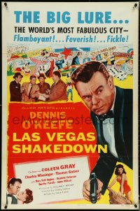 4y0910 LAS VEGAS SHAKEDOWN 1sh 1955 gambling Dennis O'Keefe in the world's most fabulous city!