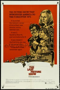 4y0912 LAST PICTURE SHOW 1sh R1974 Peter Bogdanovich, Jeff Bridges & Cybill Shepherd!