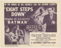 4y0442 BATMAN chapter 13 TC R1954 Lewis Wilson in superhero costume, villain Naish, Eight Steps Down