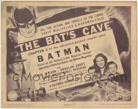 4y0441 BATMAN chapter 2 TC 1943 cool art of Lewis Wilson in superhero costume, The Bat's Cave!