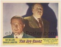 4y0532 BIG CLOCK LC #1 1948 best close up of creepy Charles Laughton looking at puzzled Ray Milland!