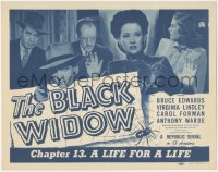 4y0444 BLACK WIDOW chapter 13 TC 1947 cast montage, Republic sci-fi serial, A Life for a Life!