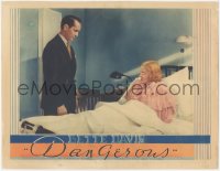 4y0216 DANGEROUS LC 1935 Franchot Tone glares down at alcoholic Bette Davis in bed, ultra rare!