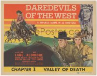 4y0453 DAREDEVILS OF THE WEST chapter 1 TC 1943 art of Allan Rocky Lane serial, Valley of Death!