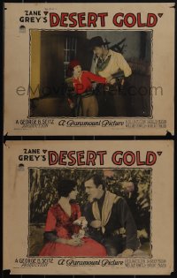 4y0660 DESERT GOLD 2 LCs 1926 bad guy William Powell, Neil Hamilton & gypsy Shirley Mason, Zane Grey!