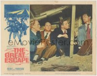 4y0552 GREAT ESCAPE LC #4 1963 Richard Attenborough, Garner, Pleasence & Jackson wait in tunnel!