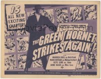 4y0470 GREEN HORNET STRIKES AGAIN TC 1940 best image of Warren Hull in costume, cool comic strip art!