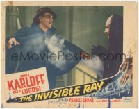 4y0559 INVISIBLE RAY LC #7 R1948 Boris Karloff & Violet Kemble Cooper staring each other down!