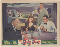 4y0233 LADY EVE LC 1941 Preston Sturges, classic scene of Stanwyck & Coburn fleecing Fonda, rare!