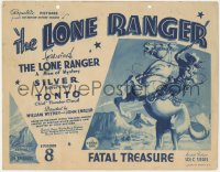 4y0480 LONE RANGER chapter 8 TC 1938 the masked hero's first serial version, Fatal Treasure!