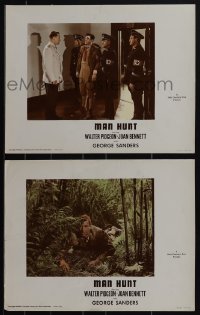 4y0669 MAN HUNT 2 color-glos LCs 1941 Walter Pidgeon, Sanders, directed by Fritz Lang, ultra rare!