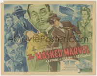 4y0484 MASKED MARVEL TC 1943 WWII masked hero, cool montage art, Republic serial, ultra rare!