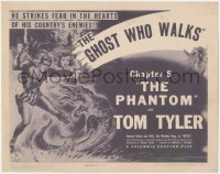 4y0488 PHANTOM chapter 5 TC 1943 great art of Tom Tyler in costume, Ghost Who Walks, incredibly rare!