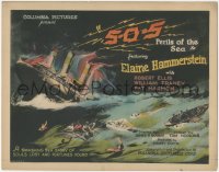 4y0512 S.O.S. PERILS OF THE SEA TC 1925 Hammerstein, art of sinking ship & survivors, ultra rare!