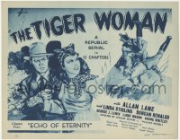 4y0496 TIGER WOMAN chapter 4 TC 1944 art of Lane & Stirling, Republic serial, Echo of Eternity!