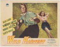 4y0591 WILD HARVEST LC #1 1947 best image of tough Alan Ladd + sexy Dorothy Lamour laying in hay!