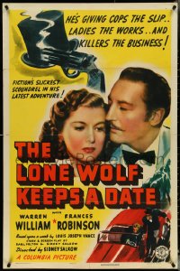 4y0921 LONE WOLF KEEPS A DATE 1sh 1940 Warren William is giving Frances Robinson the works!