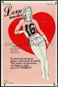 4y0930 LOVE UNDER 16 25x38 1sh 1977 sexy Cindy West, no longer a child not yet a woman, ultra rare!