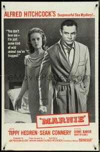 4y0948 MARNIE military 1sh 1964 Sean Connery & Tippi Hedren in Hitchcock suspenseful sex mystery!