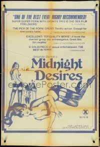 4y0954 MIDNIGHT DESIRES 1sh 1976 sexploitation artwork, C.J. Lang, Gillis, rare blue title style!