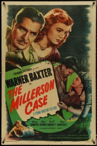 4y0956 MILLERSON CASE 1sh 1947 Warner Baxter, Nancy Saunders, Crime Doctor, ultra rare!