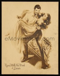 4y0114 GONE WITH THE WIND 11x14 premiere lobby display 1939 art of Gable carrying Leigh, ultra rare!