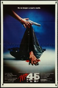 4y0961 MS. .45 1sh 1981 Abel Ferrara cult classic, cool body bag image and bloody hand!