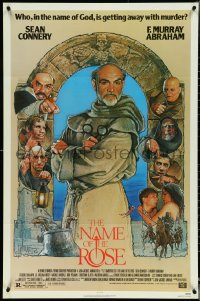 4y0968 NAME OF THE ROSE 1sh 1986 Der Name der Rose, great Drew Struzan art of Sean Connery as monk!