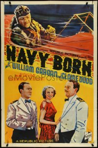 4y0970 NAVY BORN 1sh 1936 military airplane pilot William Gargan, pretty Claire Dodd, ultra rare!