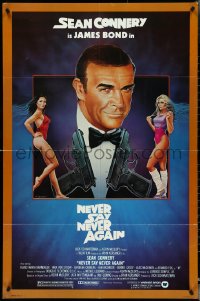 4y0972 NEVER SAY NEVER AGAIN 1sh 1983 art of Sean Connery as James Bond 007 by Obrero!